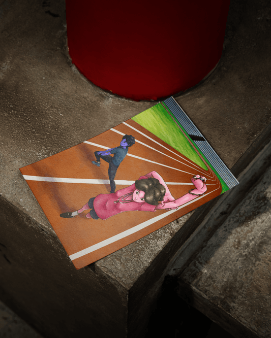 Running Track Stretch Jex and Lin Poster